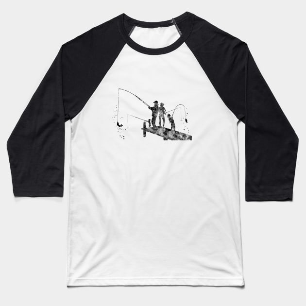 Fishing family Baseball T-Shirt by RosaliArt